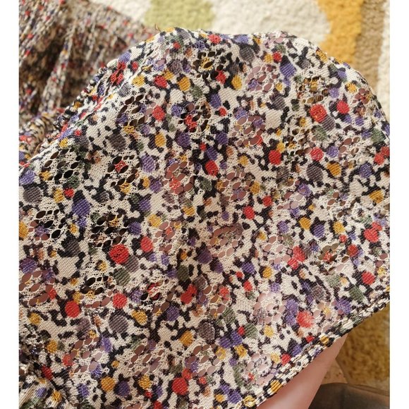 70s Colorful Tiered Ruffle Dress, Union Made In US - Picture 5 of 6